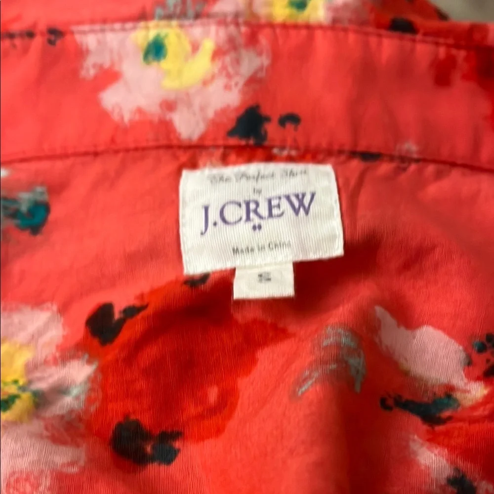 J. Crew Red Floral Shirt - Picture 2 of 4